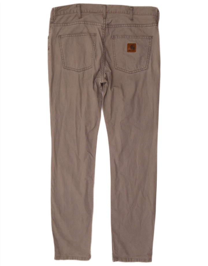 CARHARTT Mens Slim Casual Trousers W36 L34 Grey Cotton