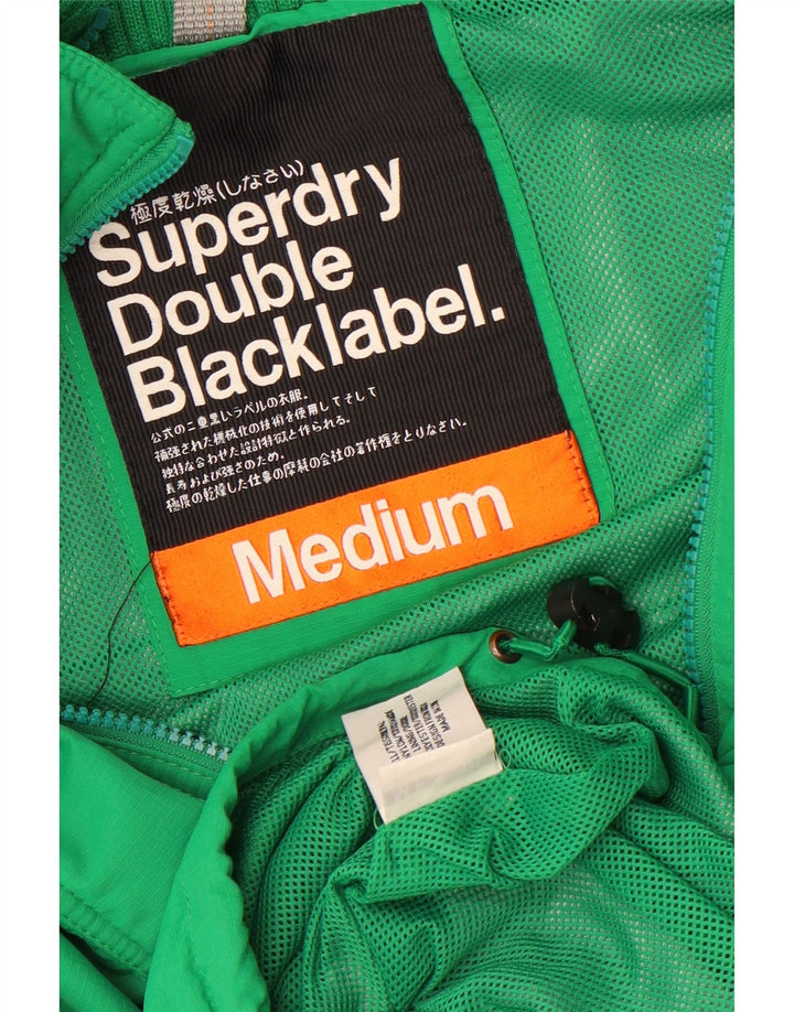 Superdry Mens Double Blacklabel Windbreaker Jacket UK 38 Medium Green Nylon