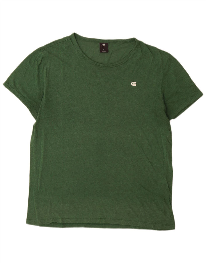 G-Star Mens T-Shirt Top Large Green Cotton