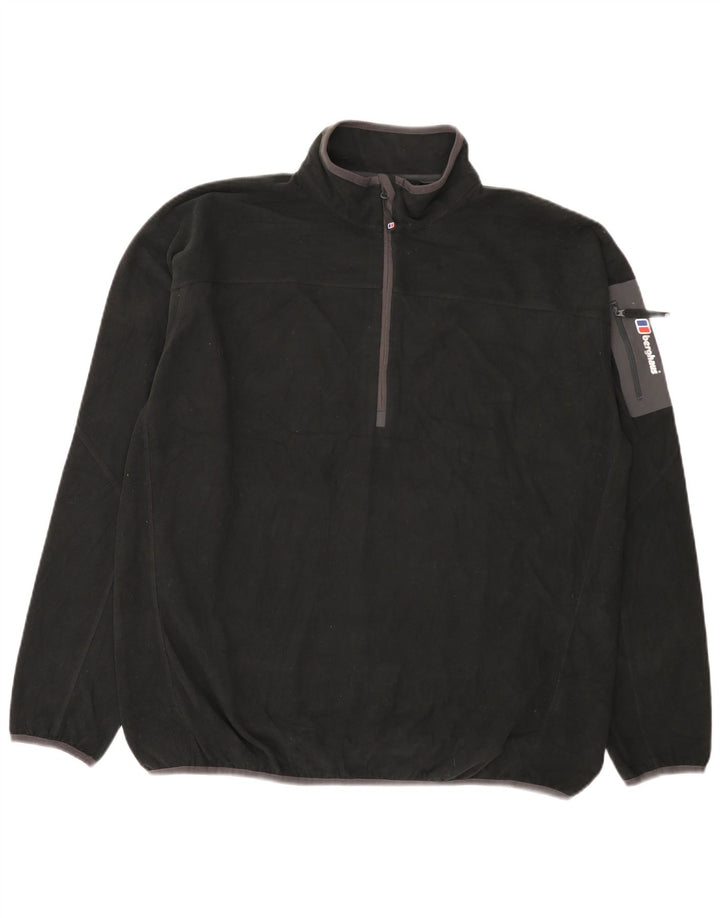 Berghaus Mens Zip Neck Fleece Jumper 2XL Black Polyester
