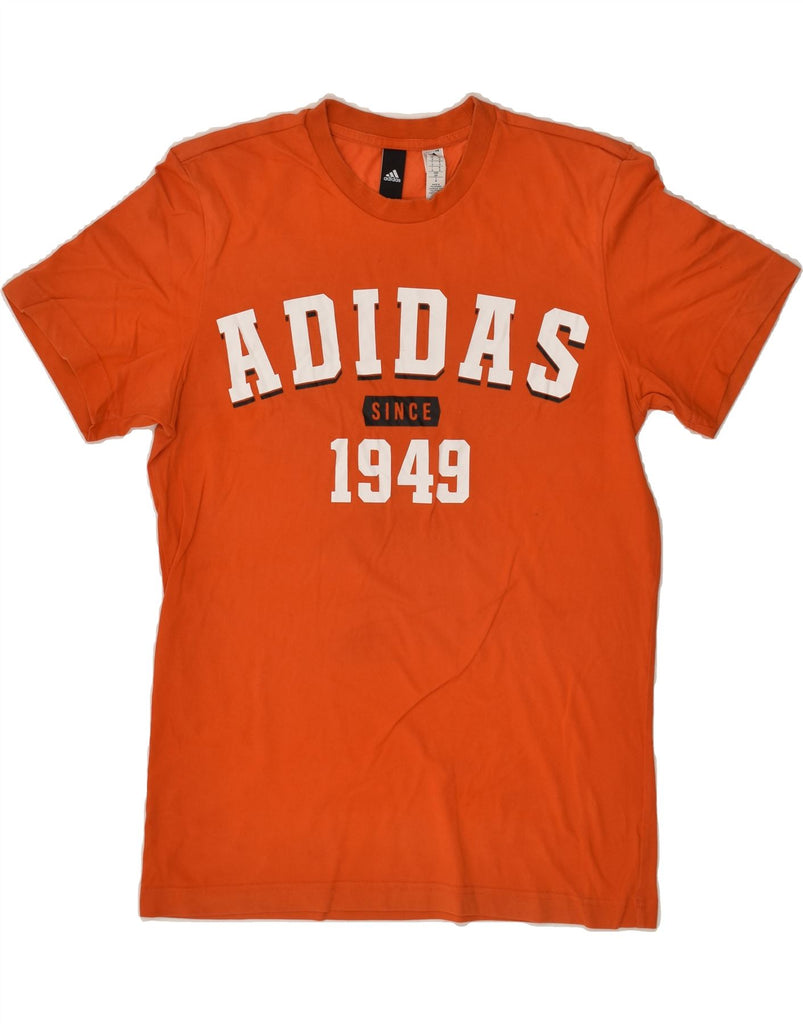 ADIDAS Mens Graphic T-Shirt Top Small Orange Cotton | Vintage Adidas | Thrift | Second-Hand Adidas | Used Clothing | Messina Hembry 