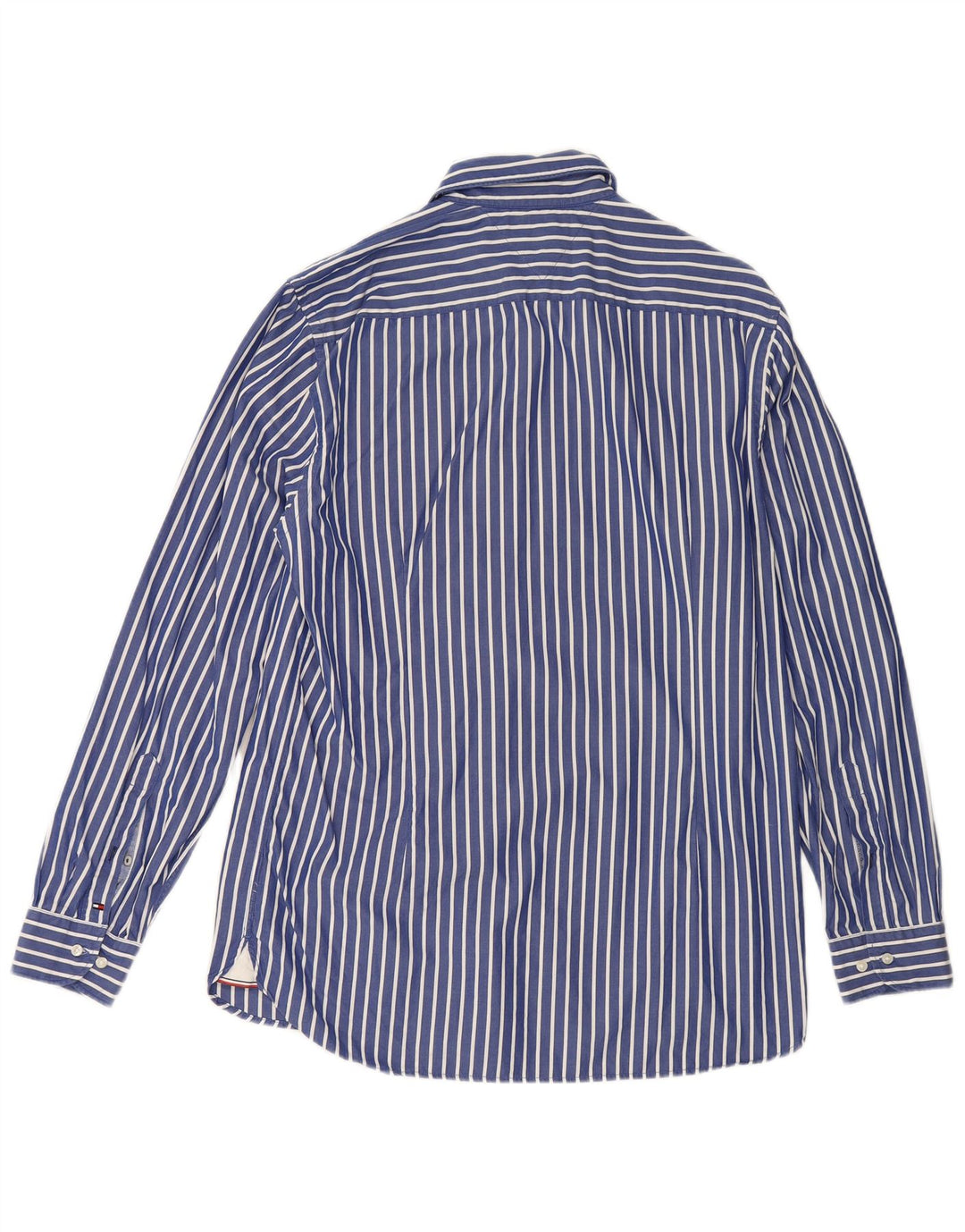 Tommy Hilfiger Mens Shirt Large Blue Striped Cotton