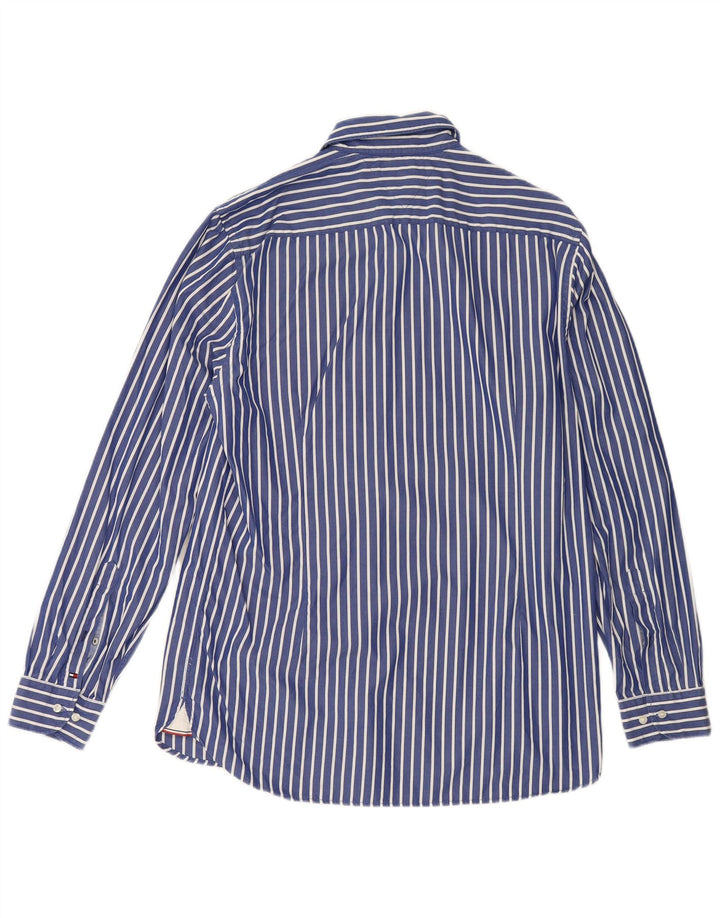 Tommy Hilfiger Mens Shirt Large Blue Striped Cotton