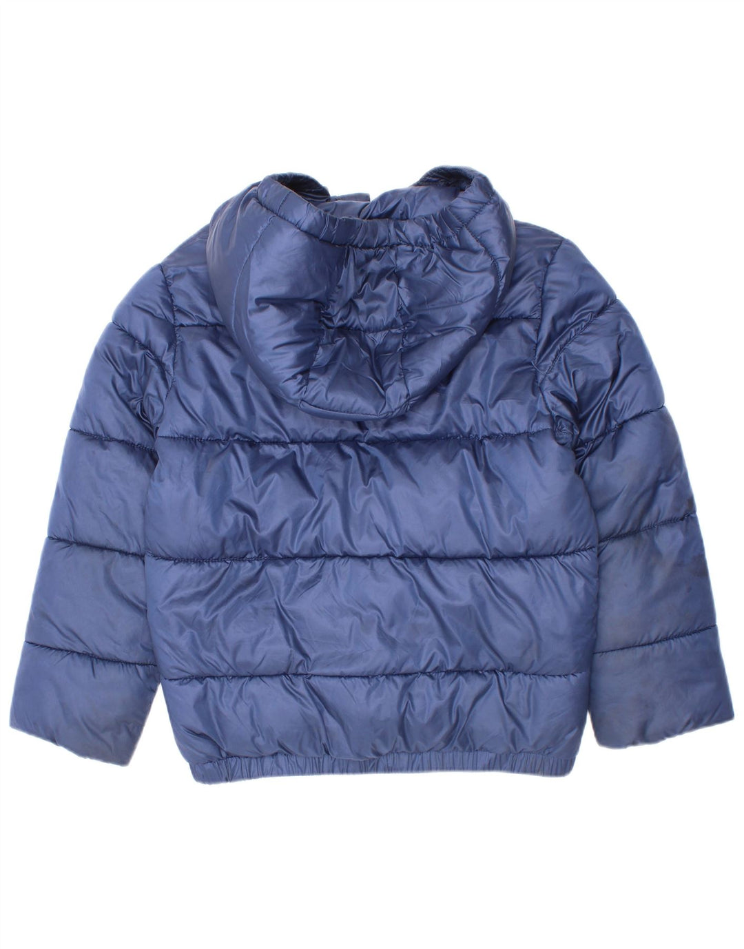 Vintage Boys Hooded Padded Jacket 5-6 Years Navy Blue Polyester