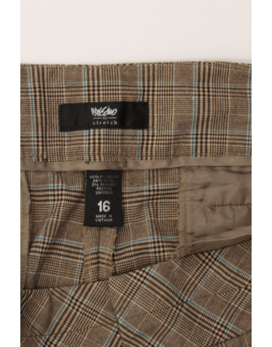 MOSSIMO Womens Bootcut Chino Trousers US 16 2XL W38 L31 Brown Check Vintage Mossimo and Second-Hand Mossimo from Messina Hembry 