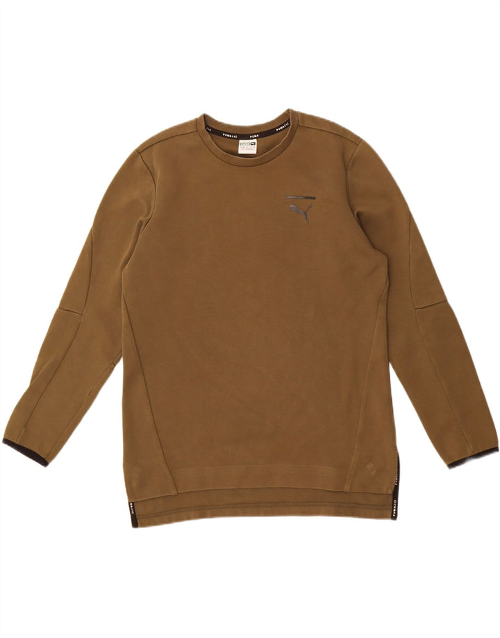 Puma Mens Graphic Sweatshirt Jumper Small Khaki Cotton