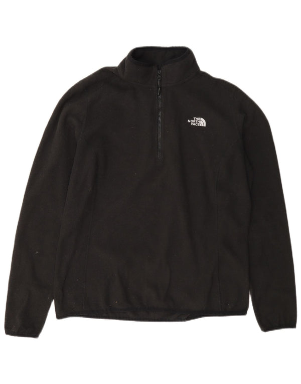 The North Face Womens Zip Neck Fleece Jumper UK 16 Large Black Polyester