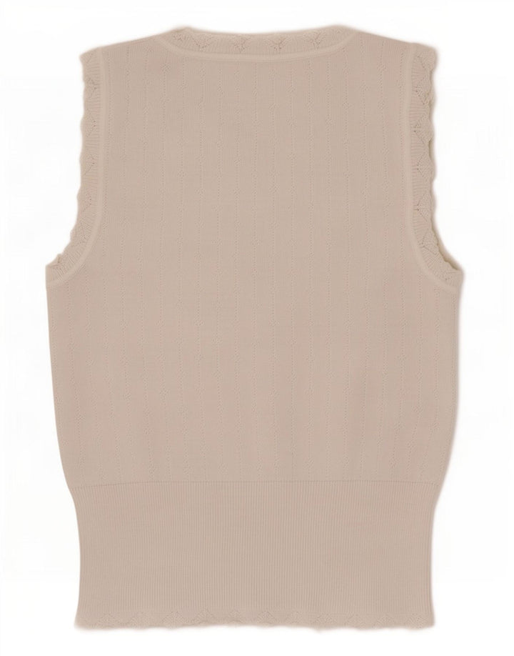 Zara Womens Vest Top UK 12 Medium White Viscose