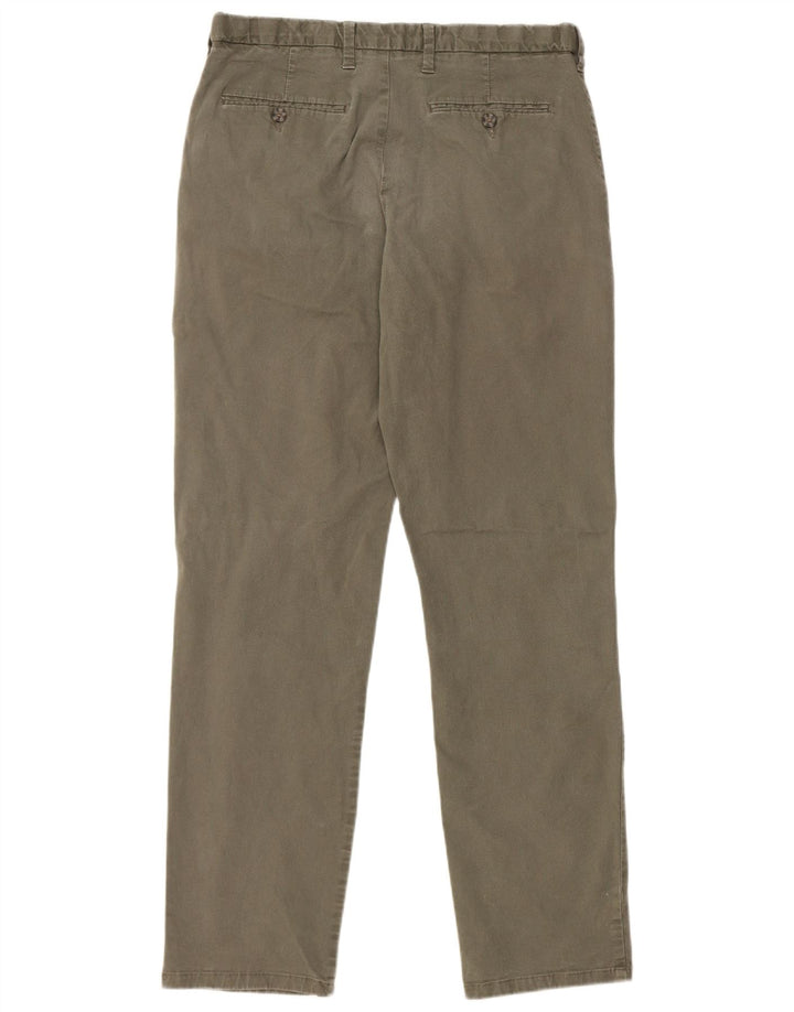 Marks & Spencer Mens Regular Fit Chino Trousers W34 L33 Khaki Cotton