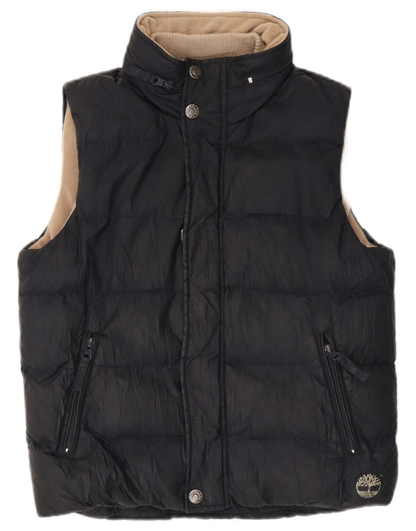 Timberland Boys Graphic Hooded Padded Gilet 9-10 Years Navy Blue Polyester