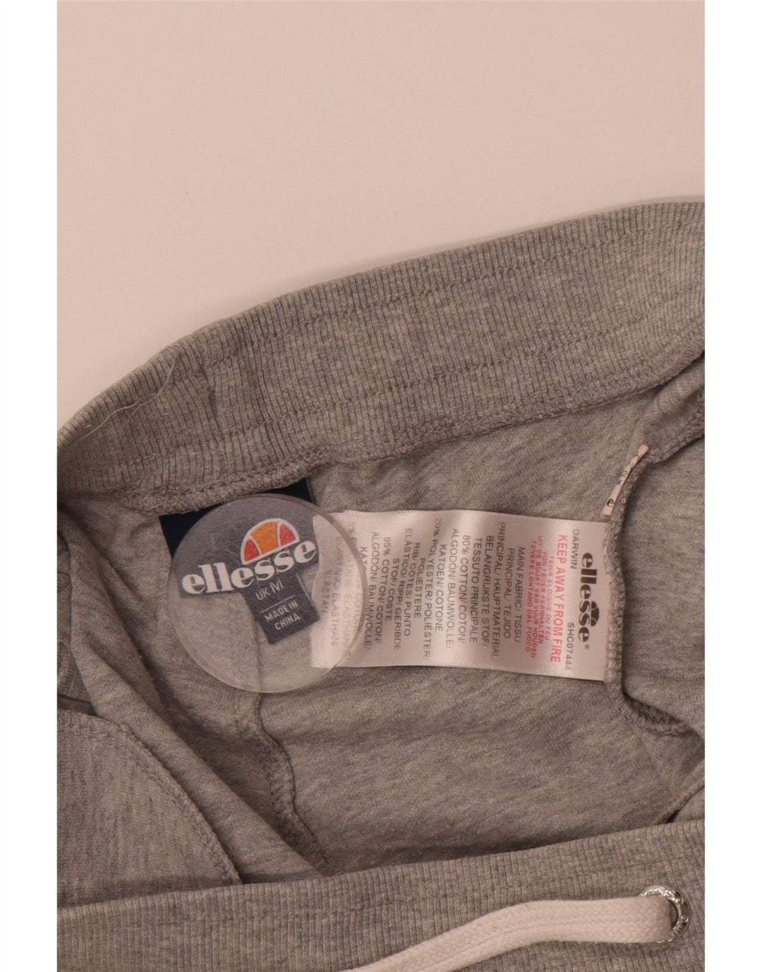 ELLESSE Womens Tracksuit Trousers Joggers UK 12 Medium  Grey Cotton