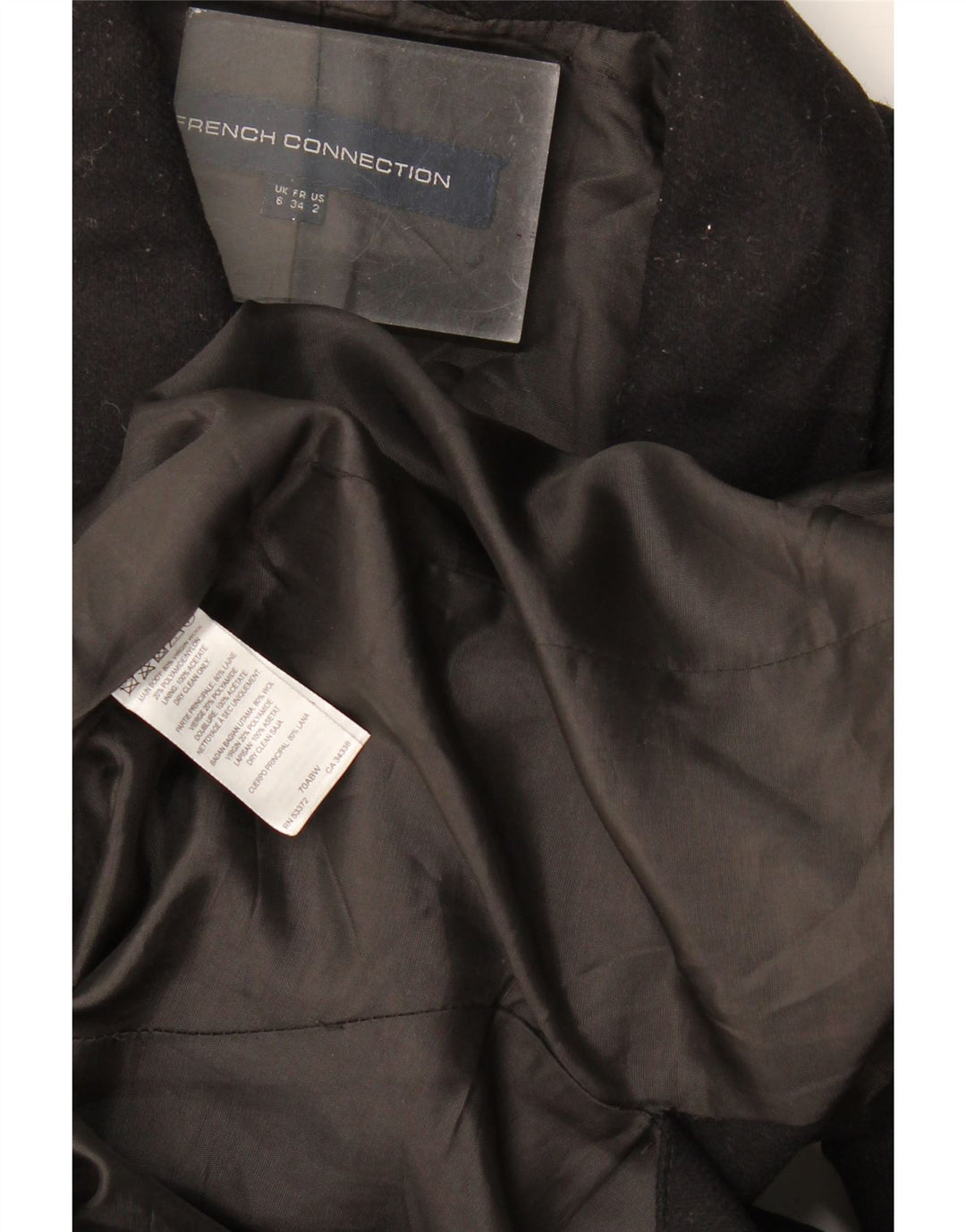 French Connection Womens Oversized Longline Blazer Jacket UK 6 XS Black