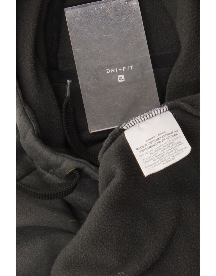 NIKE Mens Dri Fit Graphic Hoodie Jumper XL Grey Polyester