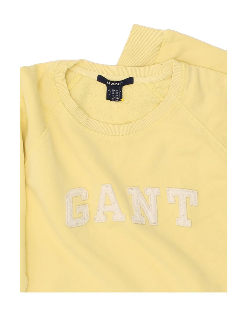 GANT Womens Graphic Sweatshirt Jumper UK 20 2XL Yellow Cotton | Vintage Gant | Thrift | Second-Hand Gant | Used Clothing | Messina Hembry 