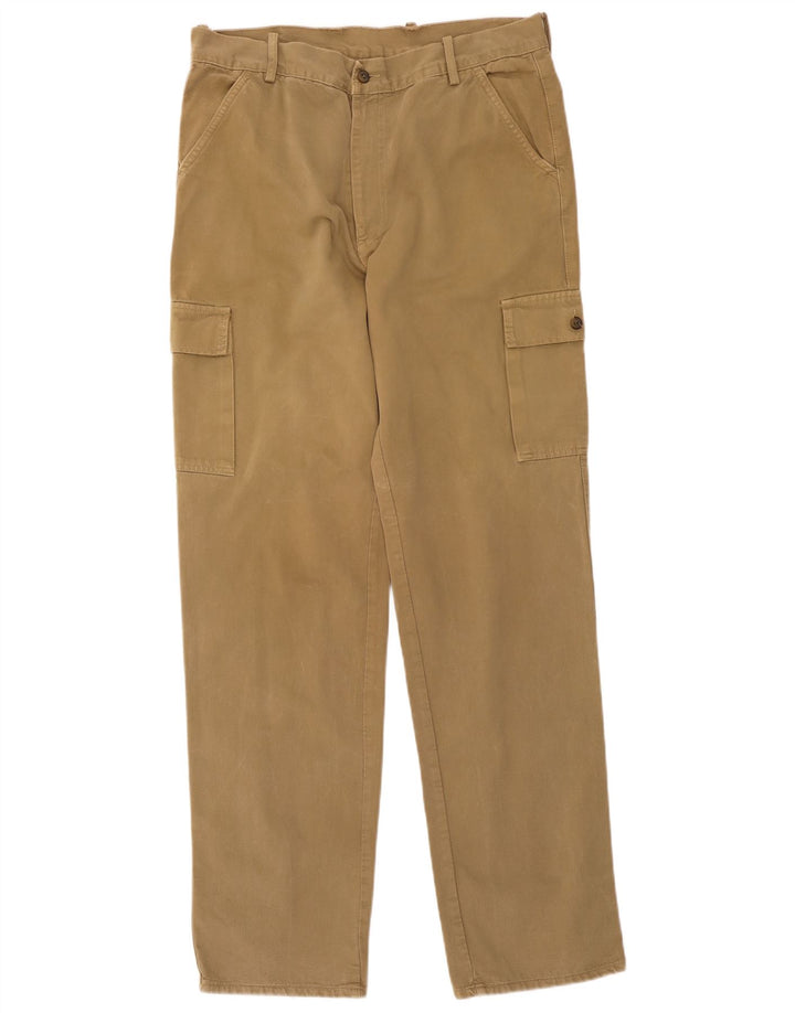 Carrera Mens Straight Cargo Trousers W36 L33 Beige Cotton