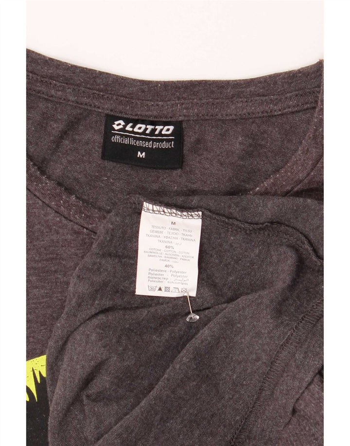 Lotto Mens Graphic T-Shirt Top Medium Grey Cotton