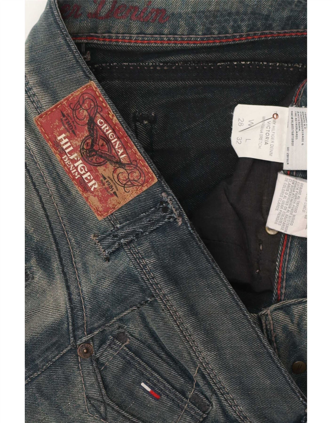 Tommy Hilfiger Womens Slim Jeans W28 L32 Blue Cotton