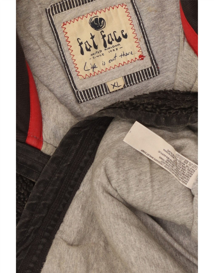 Fat Face Mens Fleece Jacket UK 42 XL Black Polyester