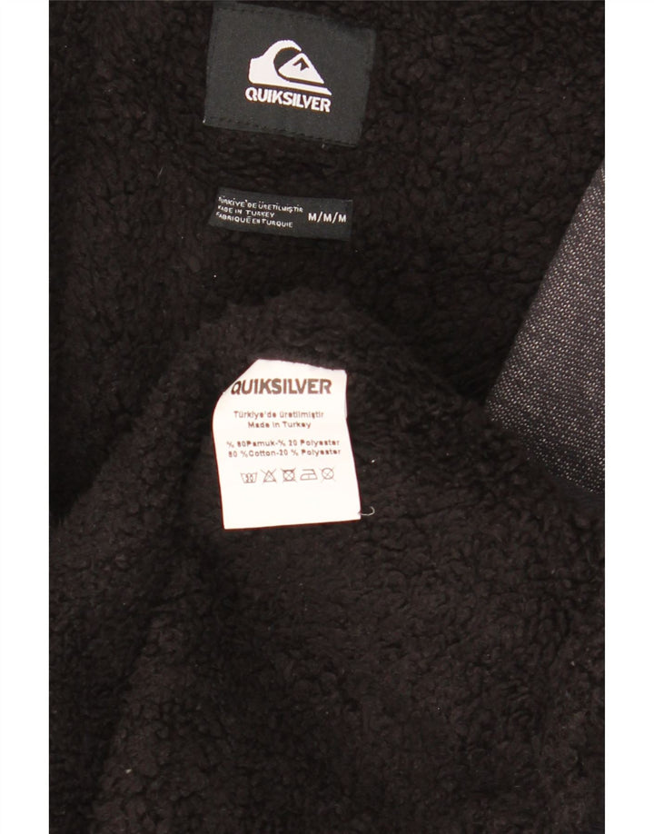 Quiksilver Mens Zip Hoodie Sweater Medium Grey Cotton