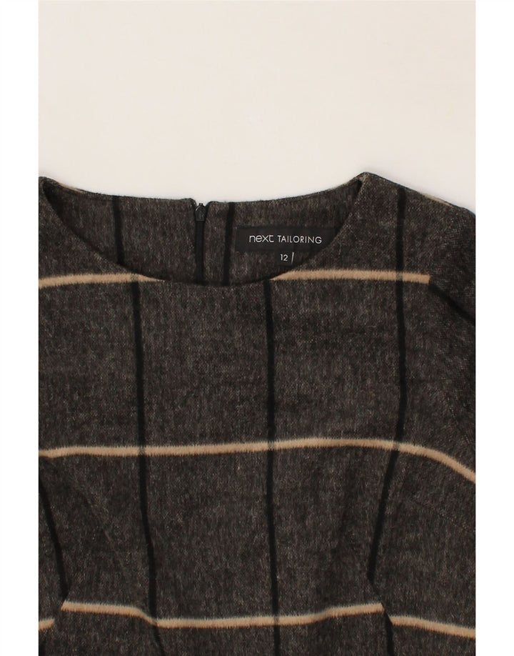 NEXT Womens Shift Dress UK 12 Medium Grey Striped Polyester Vintage Next and Second-Hand Next from Messina Hembry 