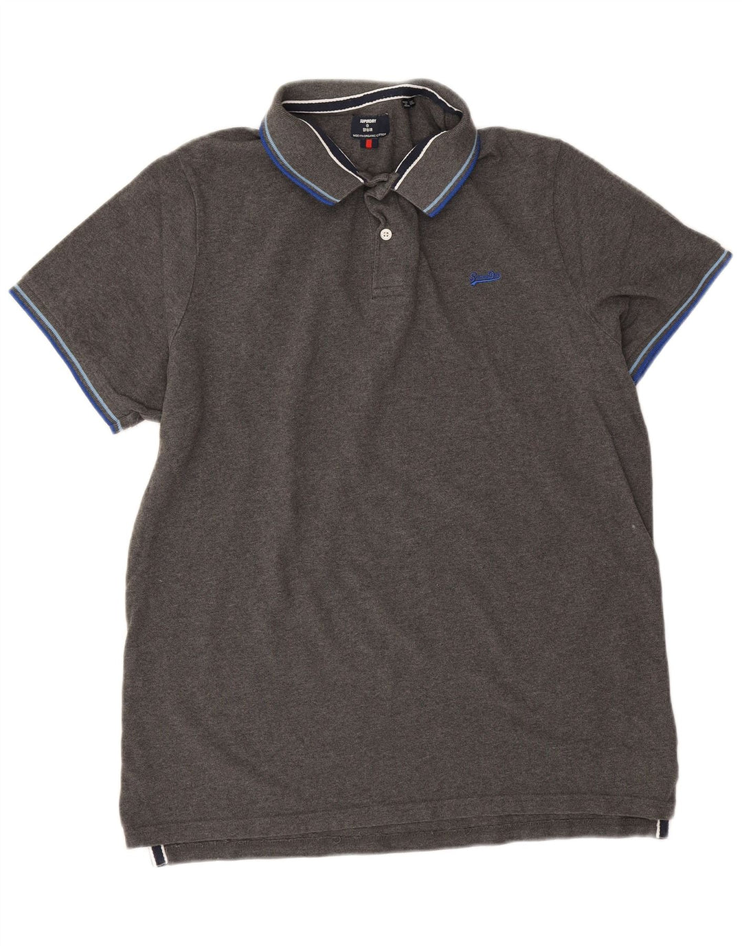 Superdry Mens Polo Shirt 2XL Grey Cotton