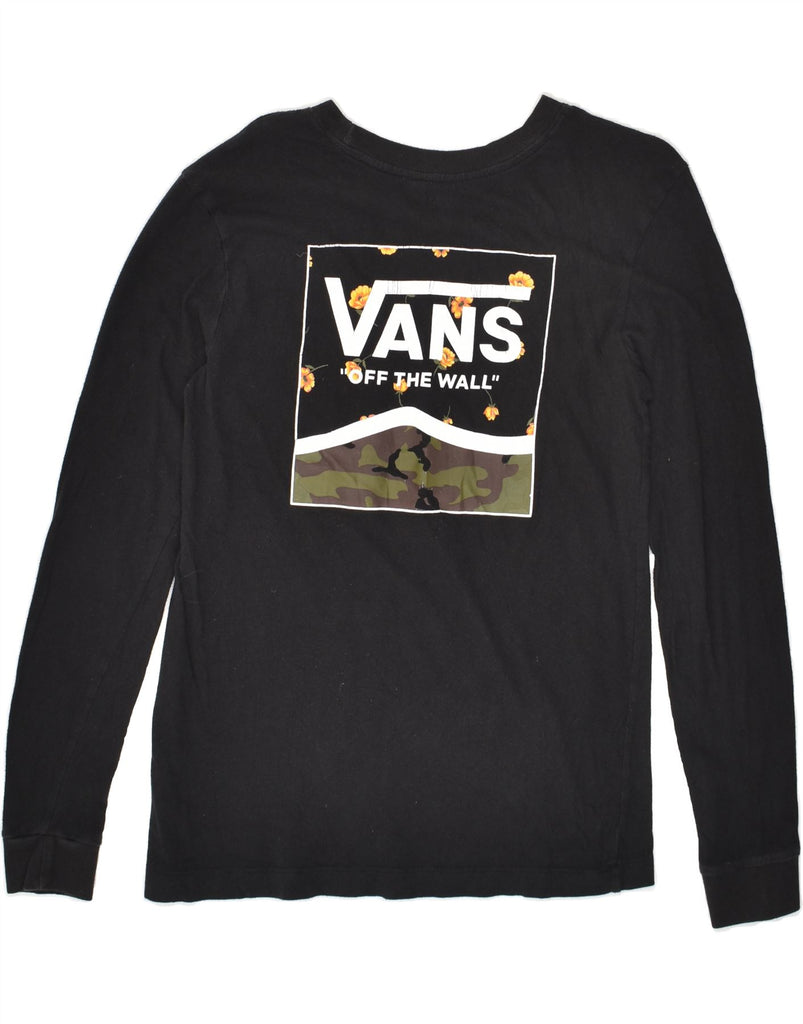 VANS Mens Graphic Top Long Sleeve Small Black Cotton | Vintage Vans | Thrift | Second-Hand Vans | Used Clothing | Messina Hembry 