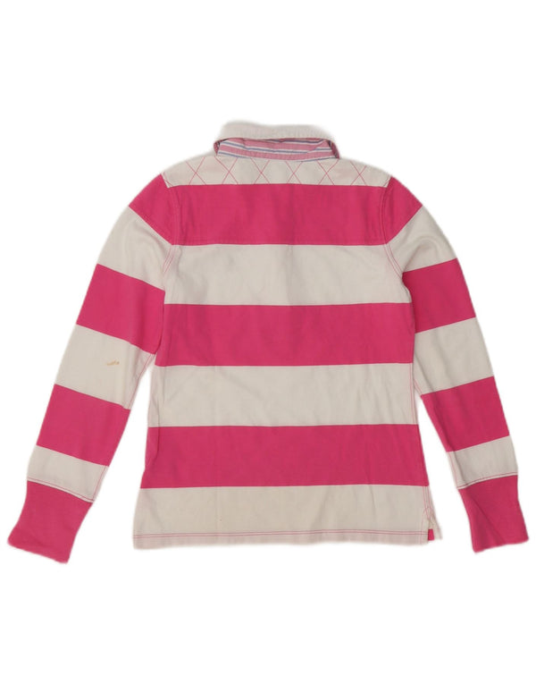 Ralph Lauren Girls Rugby Polo Shirt 8-9 Years Medium Pink Striped