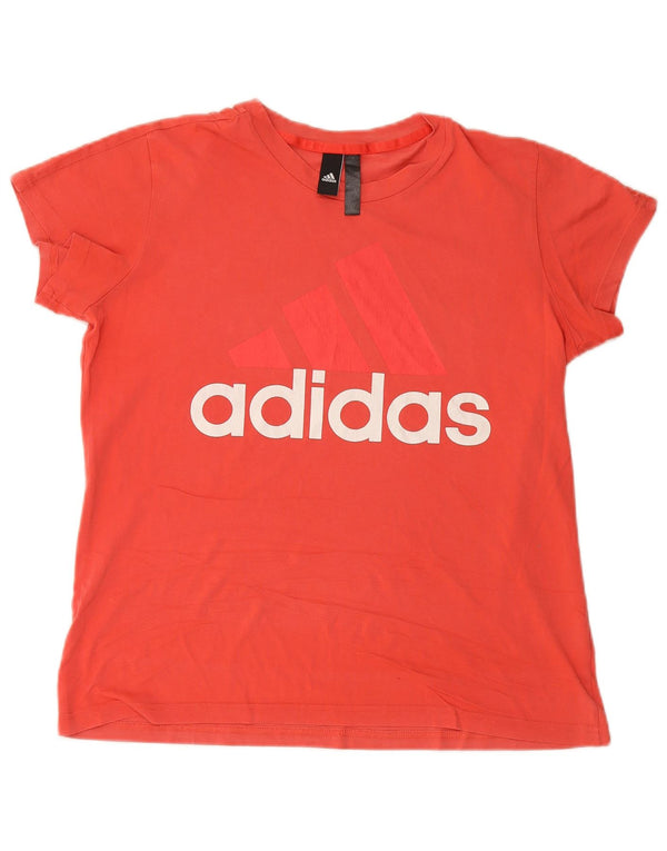 ADIDAS Womens Graphic T-Shirt Top UK 18 XL Red Cotton