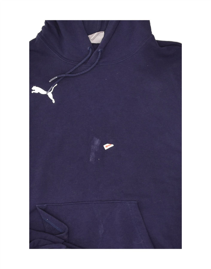 PUMA Mens Hoodie Jumper Small Navy Blue Cotton | Vintage Puma | Thrift | Second-Hand Puma | Used Clothing | Messina Hembry 