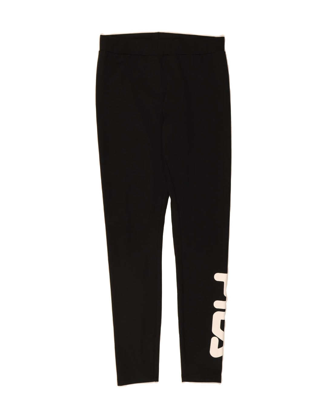 FILA Womens Graphic Leggings UK 14 Medium  Black Vintage Fila and Second-Hand Fila from Messina Hembry 