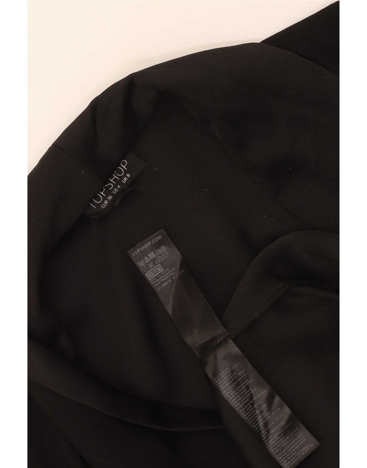 Topshop Womens Wrap Dress UK 8 Small Black Polyester