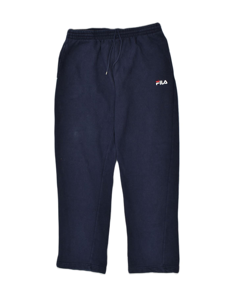 FILA Mens Tracksuit Trousers Large Navy Blue Polyester | Vintage | Thrift | Second-Hand | Used Clothing | Messina Hembry 