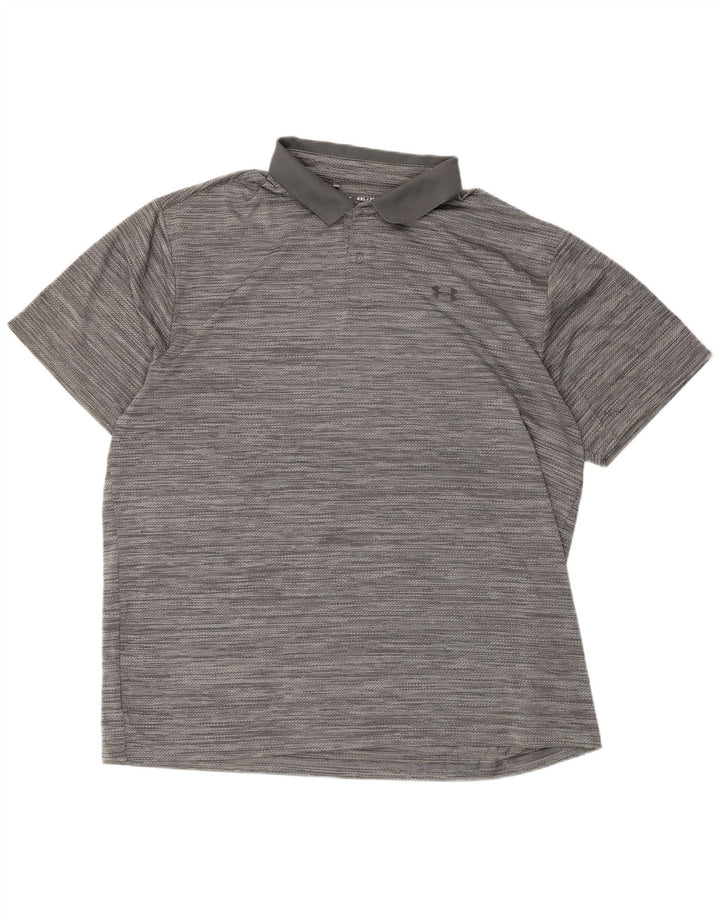 Under Armour Mens Polo Shirt 2XL Grey Striped
