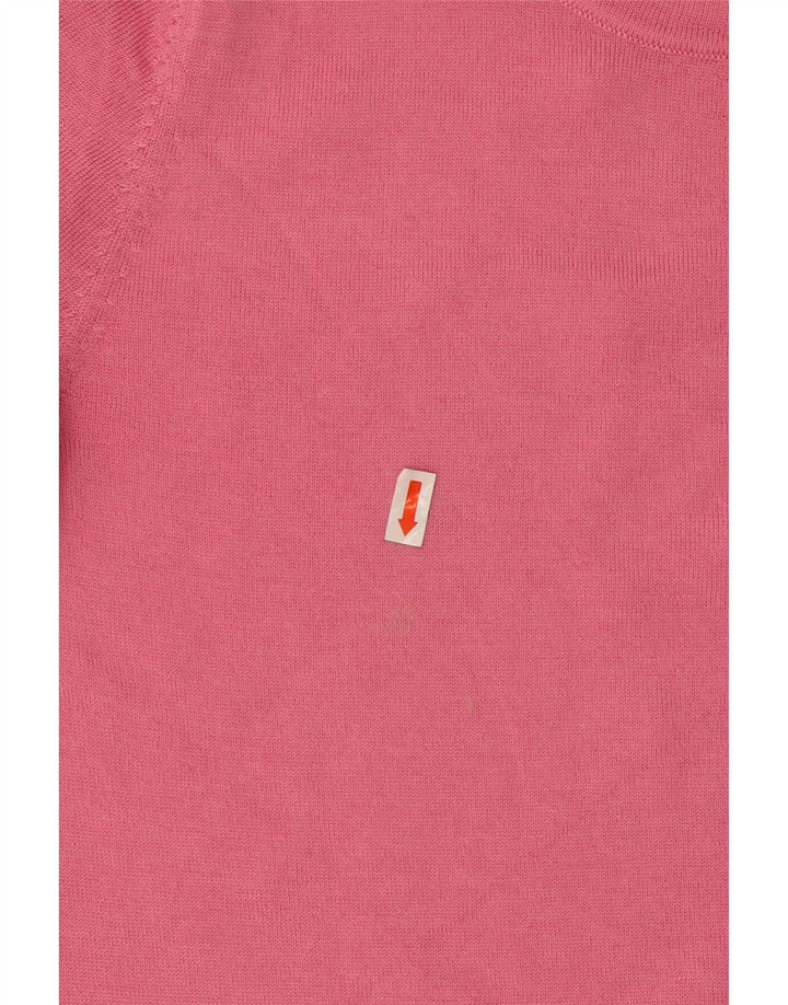 HOBBS Womens Crew Neck Jumper Sweater UK 12 Medium Pink Wool