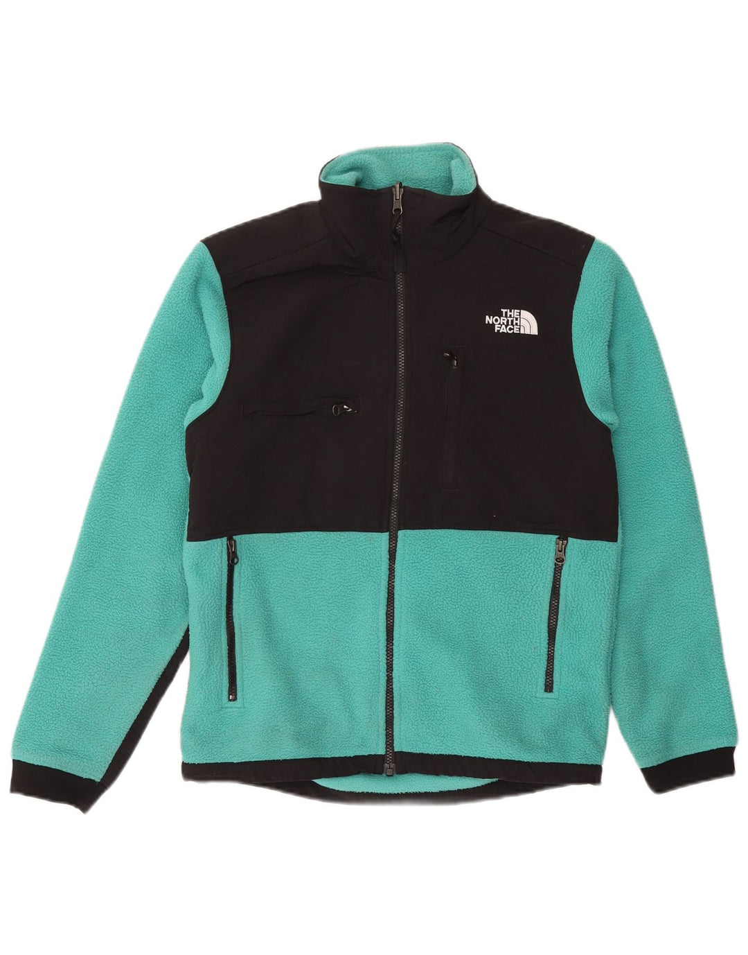 THE NORTH FACE Mens Fleece Jacket UK 36 Small Turquoise Colourblock