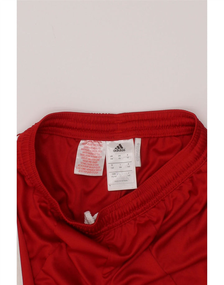 Adidas Boys Climalite Sport Shorts 9-10 Years Medium Red Colourblock