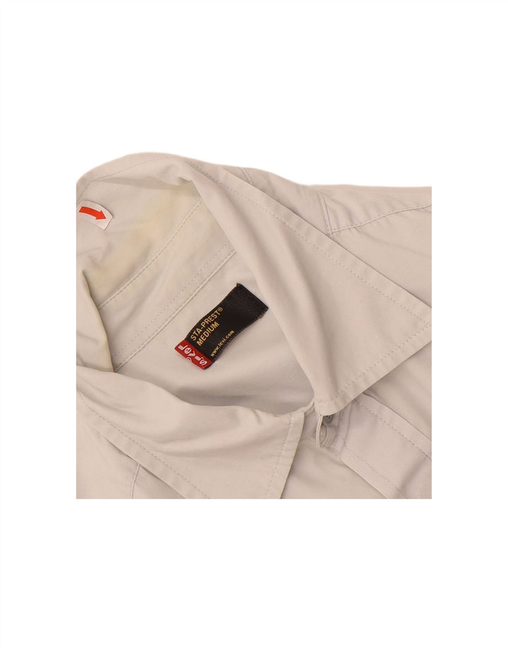 LEVI'S Mens Sta-Prest Shirt Medium Grey Cotton