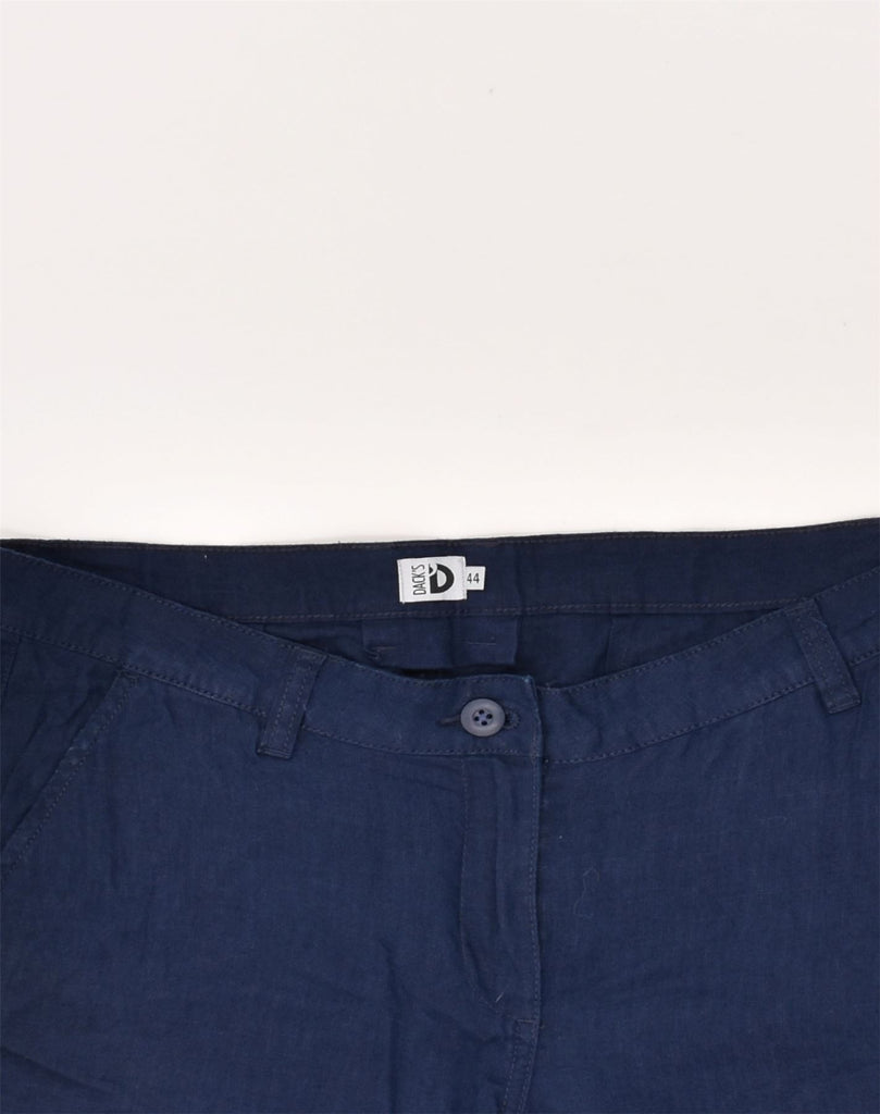 DACK'S Womens Chino Shorts IT 44 Medium W34  Navy Blue Linen | Vintage Dack's | Thrift | Second-Hand Dack's | Used Clothing | Messina Hembry 