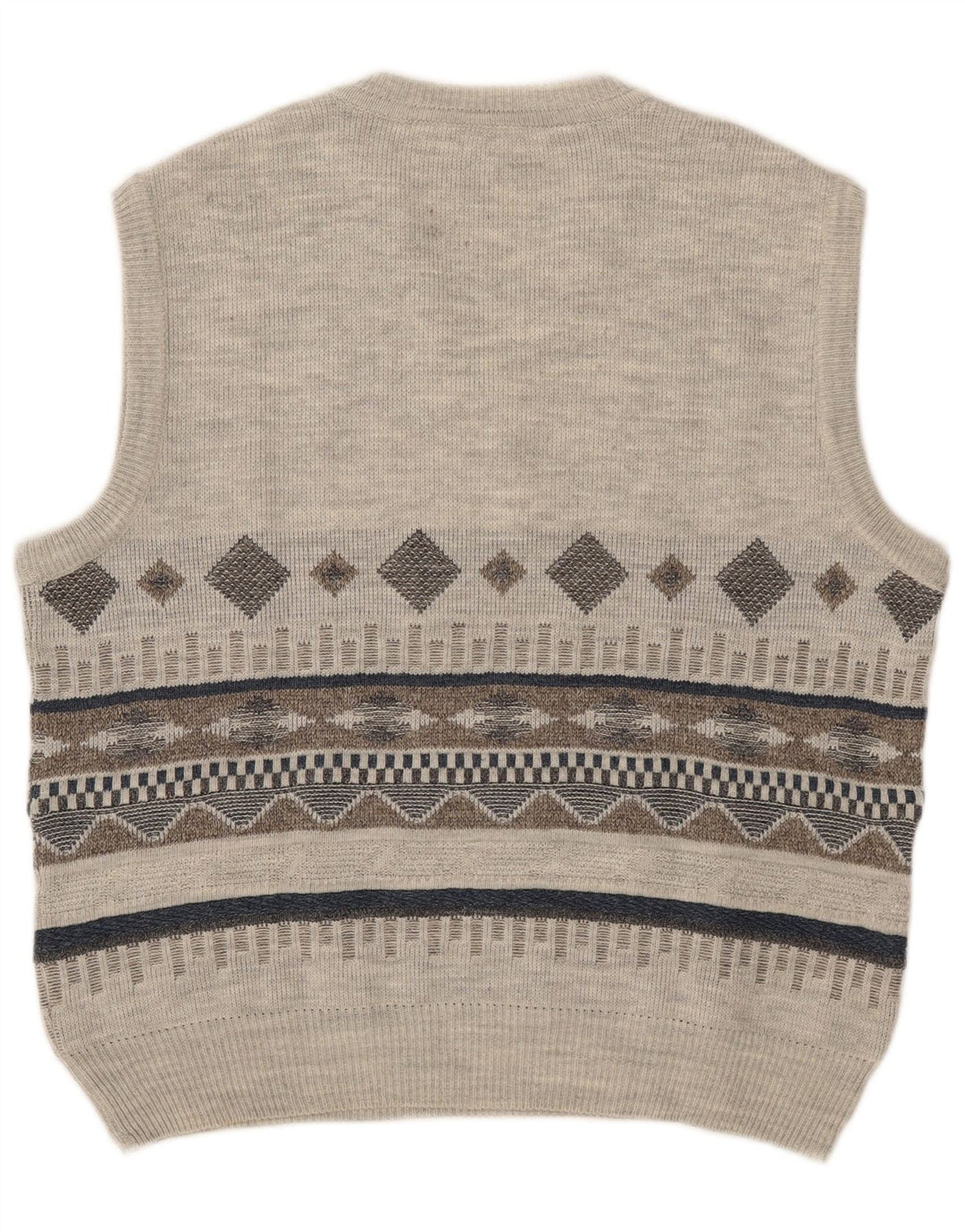 C&A Mens Canda Vest Tank Top Large Grey Geometric Acrylic