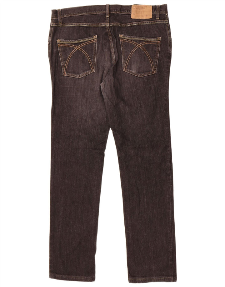 Benetton Mens Slim Jeans W36 L31 Black