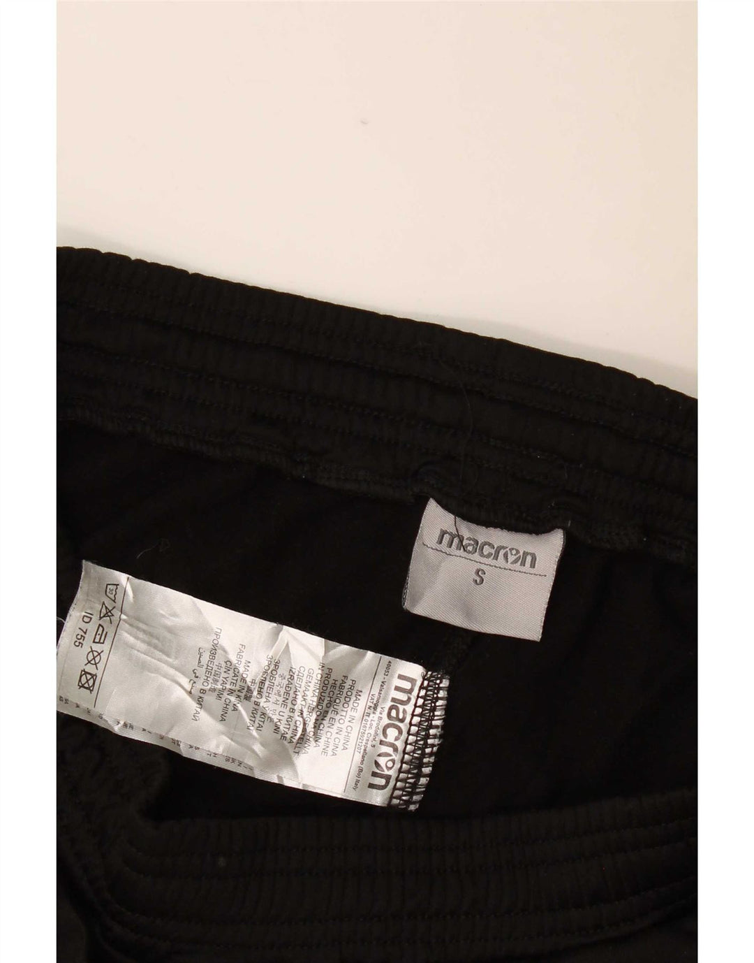 Macron Mens Graphic Tracksuit Trousers Joggers Small Black Polyester
