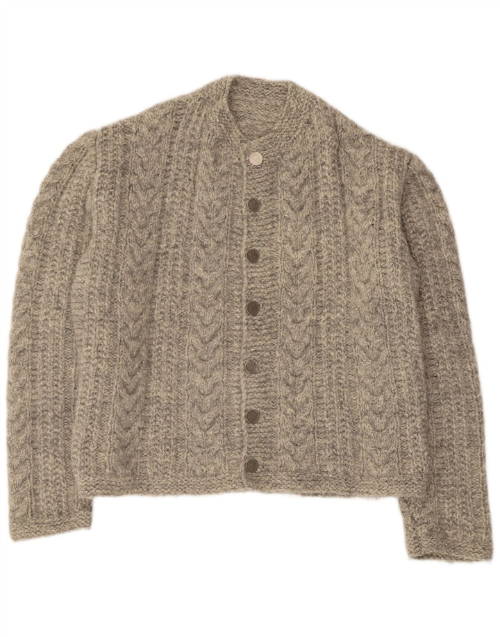 Vintage Mens Cardigan Sweater Large Grey