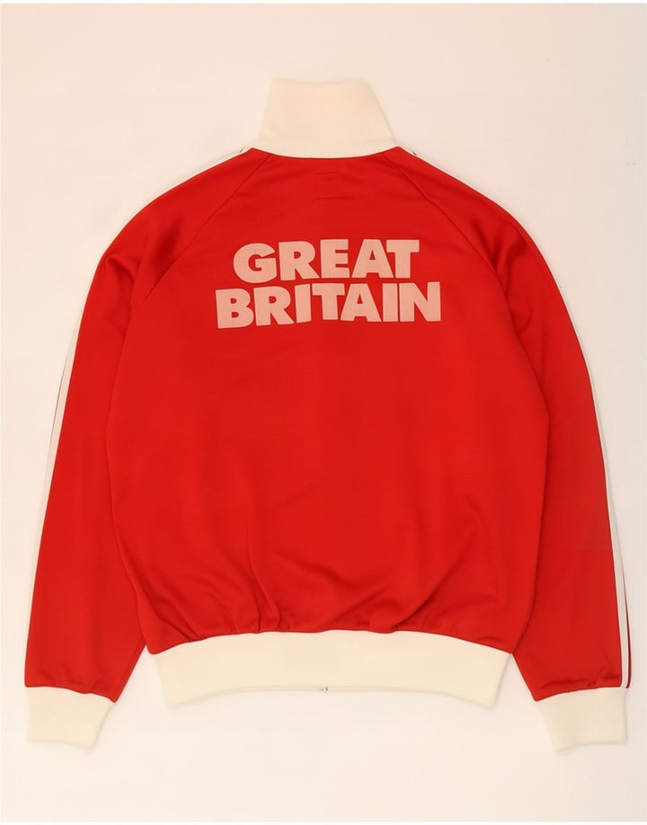 Adidas Mens Great Britain Tracksuit Top Jacket Large Red Colourblock