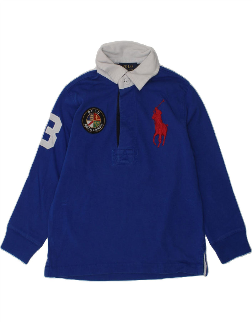POLO RALPH LAUREN Boys Graphic Long Sleeve Rugby Polo Shirt 2-3 Years Blue | Vintage Polo Ralph Lauren | Thrift | Second-Hand Polo Ralph Lauren | Used Clothing | Messina Hembry 