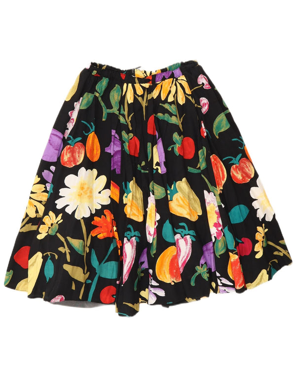 Vintage Womens Flared Skirt W28 Medium Multicoloured Floral Bohemian