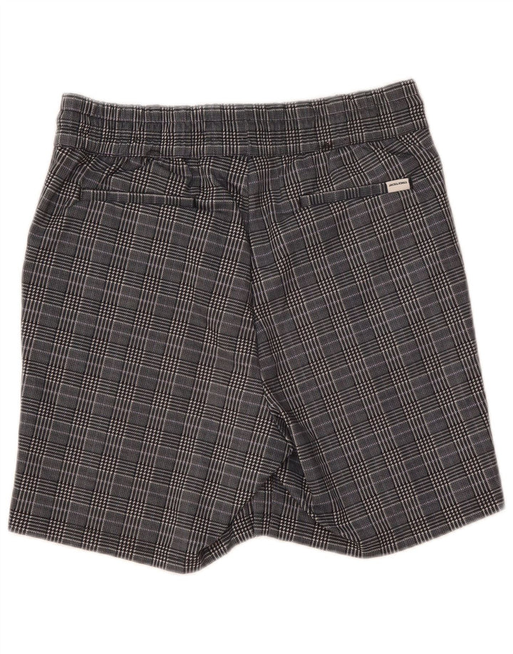 Jack & Jones Mens Chino Shorts Small W29  Grey Check Polyester