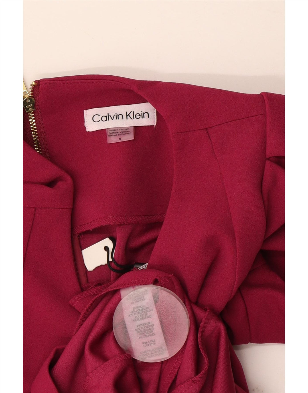 Calvin Klein Womens Sheath Dress US 6 Small Pink Polyester