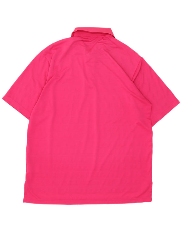 Adidas Mens Polo Shirt XL Pink Polyester