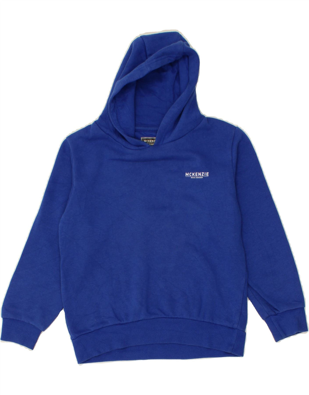 MCKENZIE Boys Hoodie Jumper 7-8 Years Blue Cotton Vintage Mckenzie and Second-Hand Mckenzie from Messina Hembry 