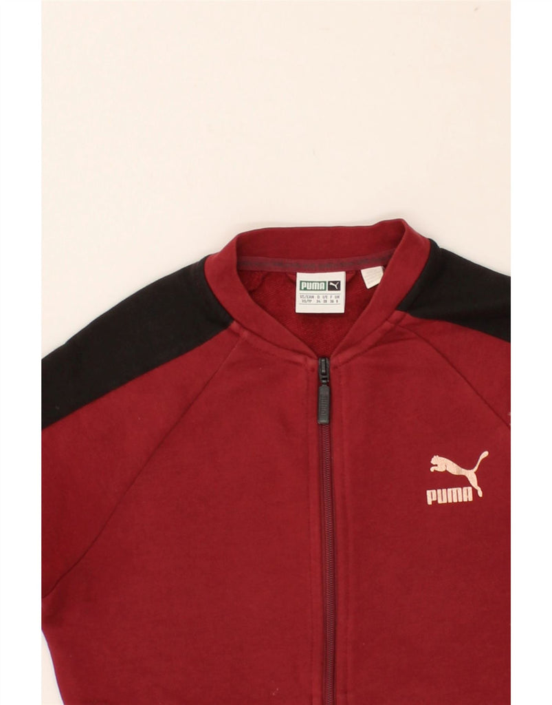 PUMA Womens Tracksuit Top Jacket UK 8 Small Red Colourblock | Vintage Puma | Thrift | Second-Hand Puma | Used Clothing | Messina Hembry 